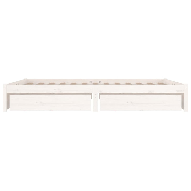 Bed Frame with Drawers White 153x203 cm Queen Size