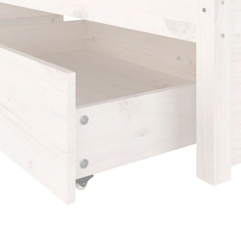 Bed Frame with Drawers White 153x203 cm Queen Size