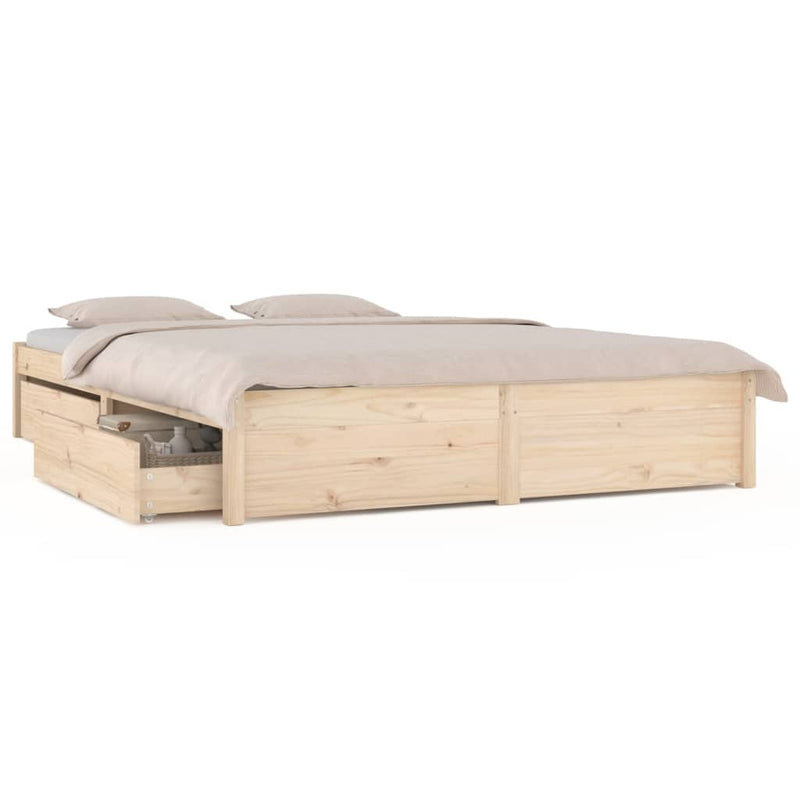 vidaXL Bed Frame without Mattress with Drawers 183x203 cm King