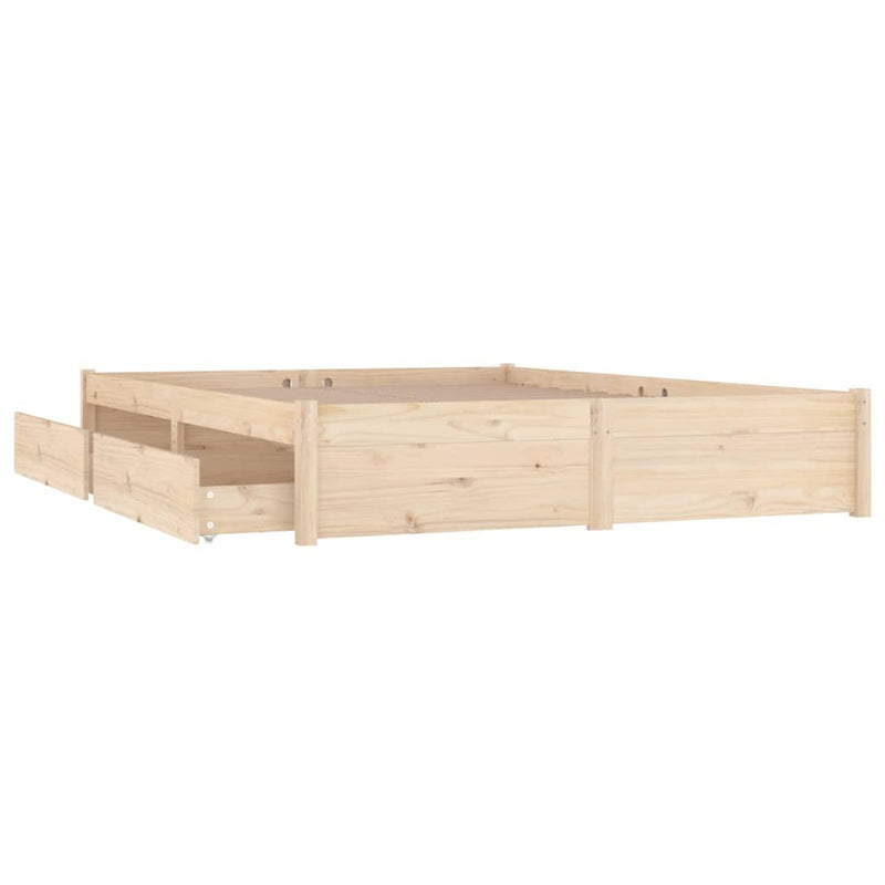 vidaXL Bed Frame without Mattress with Drawers 183x203 cm King