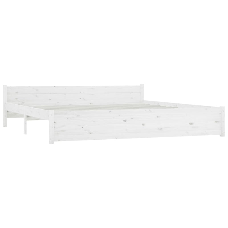 vidaXL Bed Frame without Mattress with Drawers White 183x203 cm King