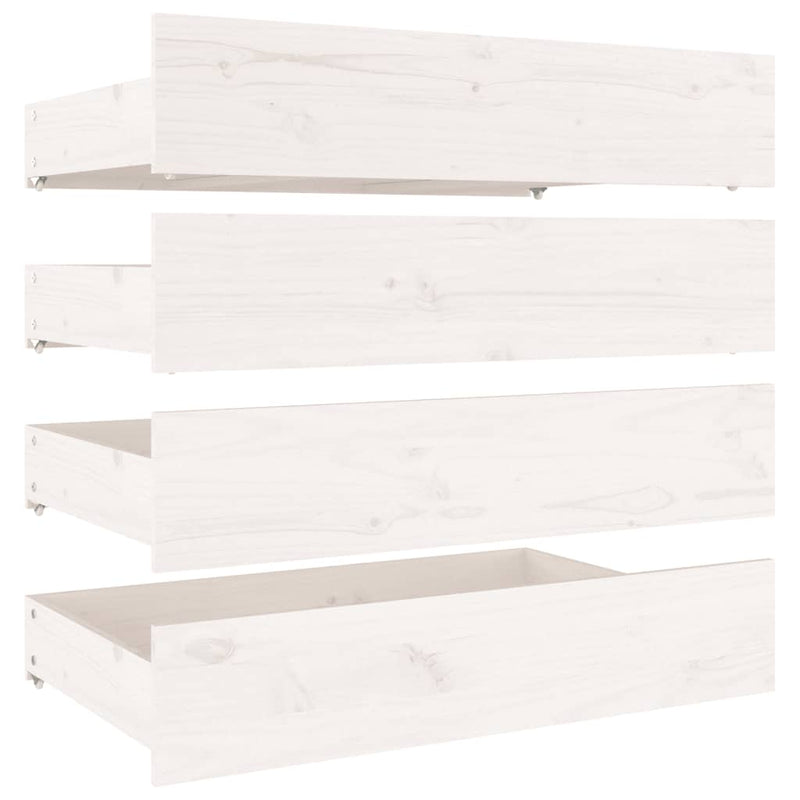 vidaXL Bed Frame without Mattress with Drawers White 183x203 cm King