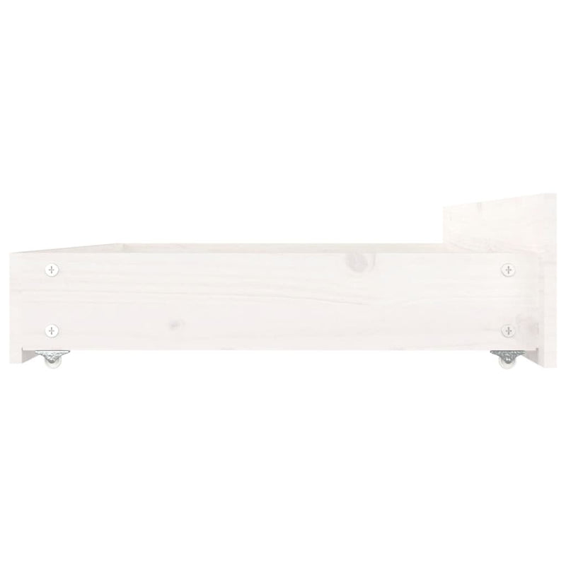 vidaXL Bed Frame without Mattress with Drawers White 183x203 cm King