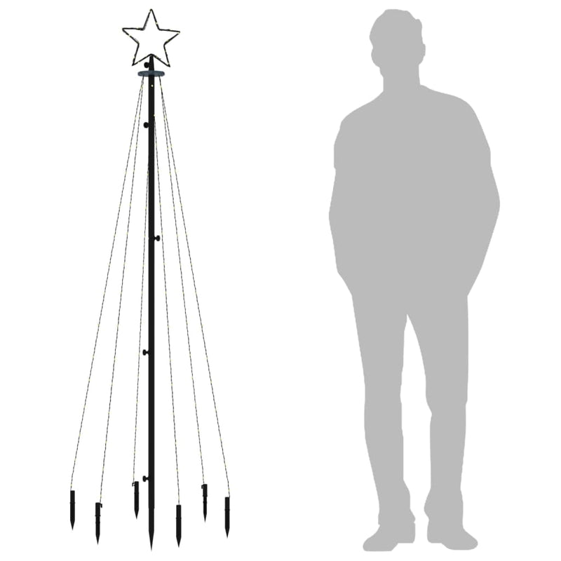 vidaXL Christmas Tree with Spike Warm White 108 LEDs 180 cm