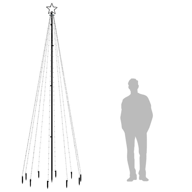 vidaXL Christmas Tree with Spike Blue 310 LEDs 300 cm