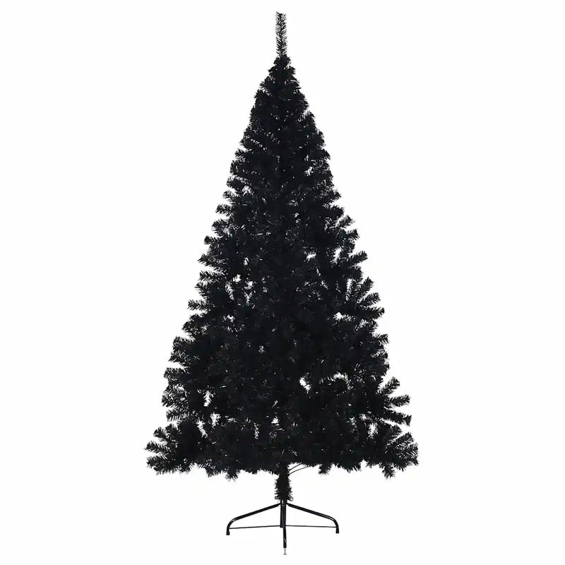 Artificial Half Christmas Tree with Stand Black 180 cm PVC