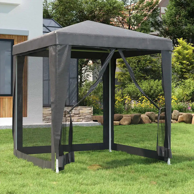 Party Tent with 4 Mesh Sidewalls Anthracite 2x2 m HDPE