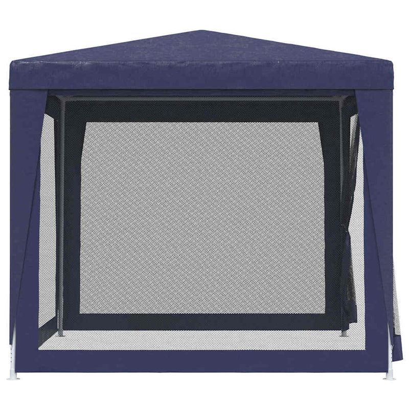 vidaXL Party Tent with 4 Mesh Sidewalls Blue 2.5x2.5 m HDPE