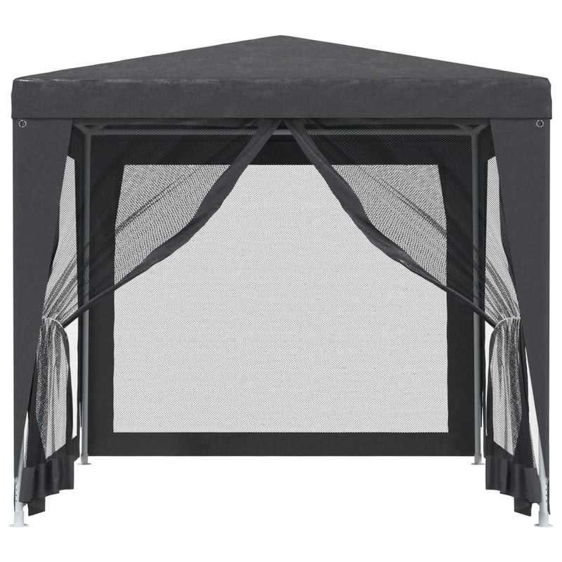 vidaXL Party Tent with 4 Mesh Sidewalls Anthracite 2.5x2.5 m HDPE