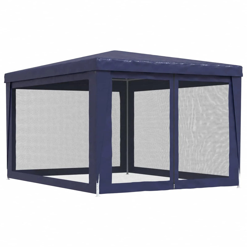 Party Tent with 4 Mesh Sidewalls Blue 3x4 m HDPE