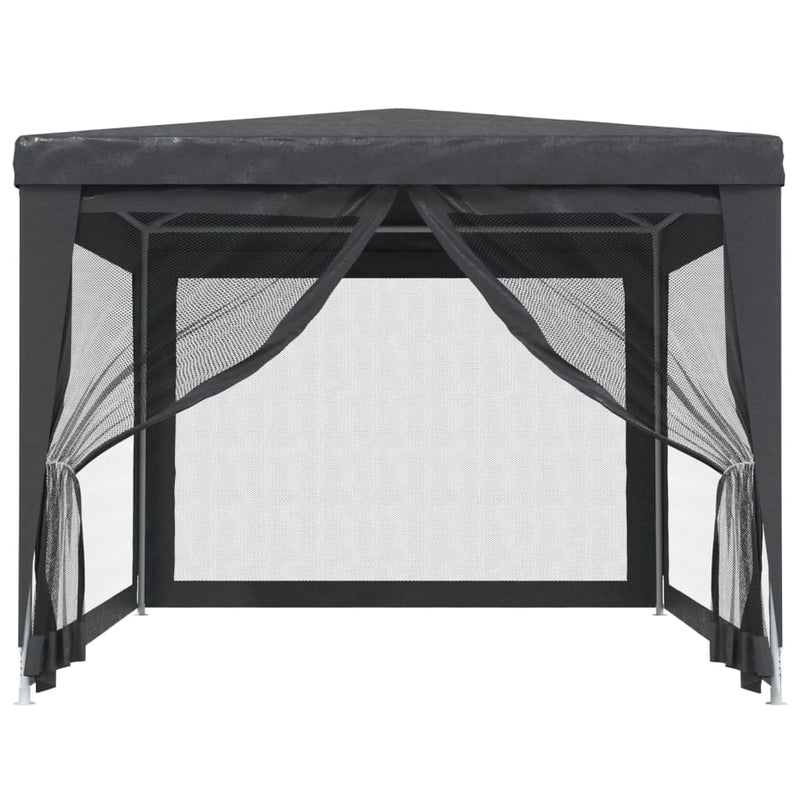 vidaXL Party Tent with 4 Mesh Sidewalls Anthracite 3x4 m HDPE
