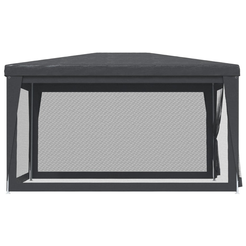 vidaXL Party Tent with 4 Mesh Sidewalls Anthracite 3x4 m HDPE