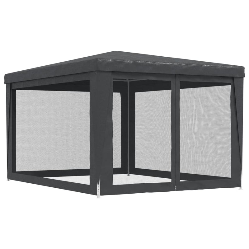 vidaXL Party Tent with 4 Mesh Sidewalls Anthracite 3x4 m HDPE