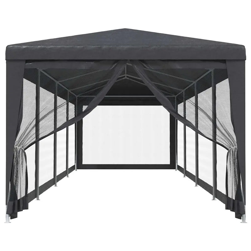 Party Tent with 10 Mesh Sidewalls Anthracite 3x12 m HDPE