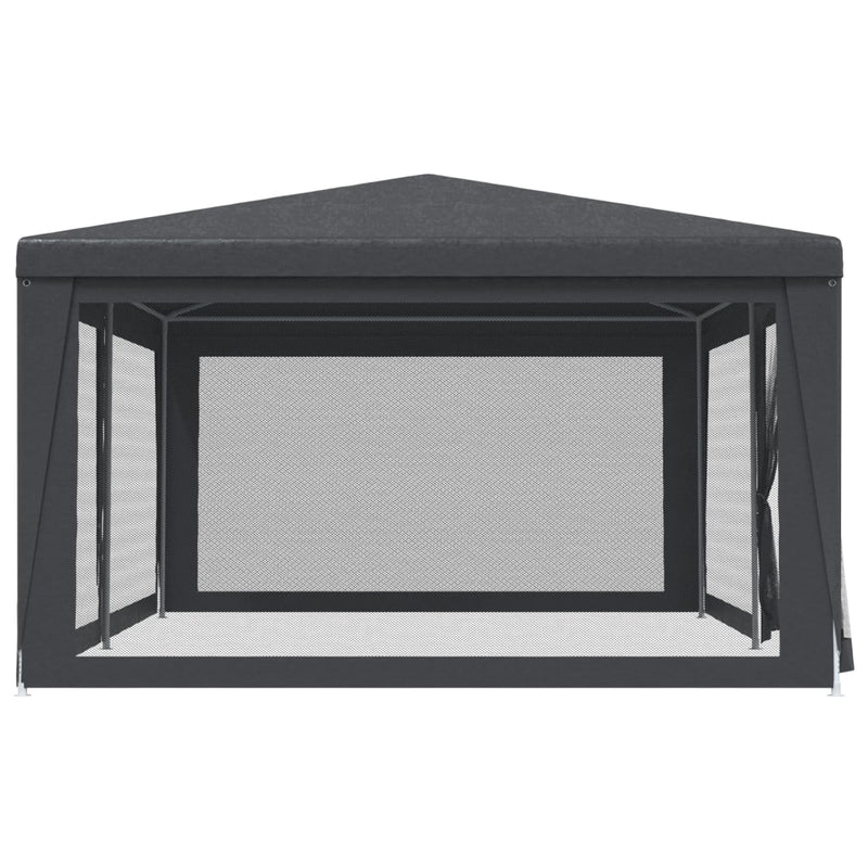 vidaXL Party Tent with 6 Mesh Sidewalls Anthracite 6x4 m HDPE
