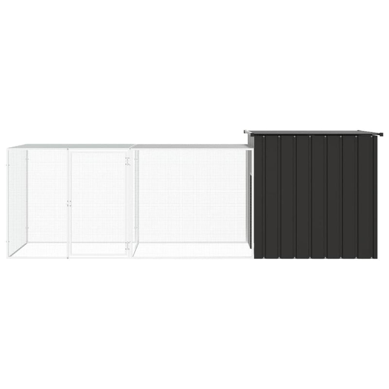 vidaXL Chicken Cage Anthracite 300x91x100 cm Galvanised Steel