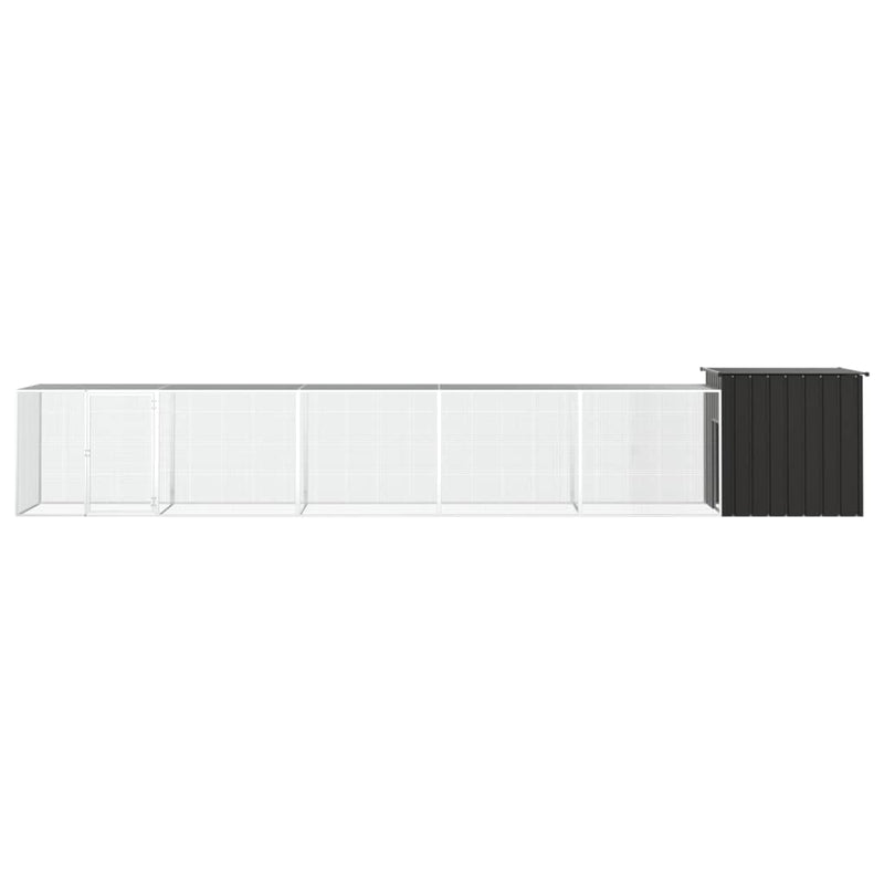 vidaXL Chicken Cage Anthracite 600x91x100 cm Galvanised Steel