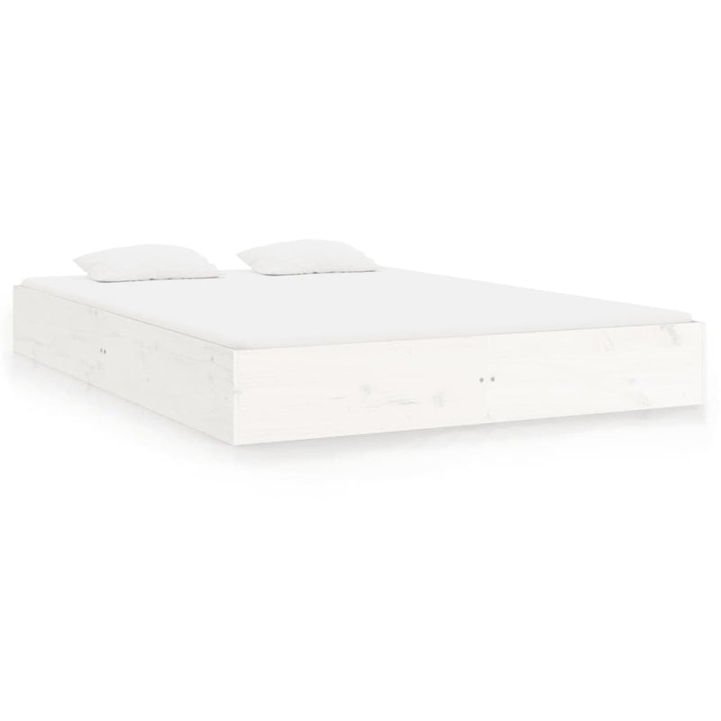 vidaXL Bed Frame without Mattress White Solid Wood 150x200 cm