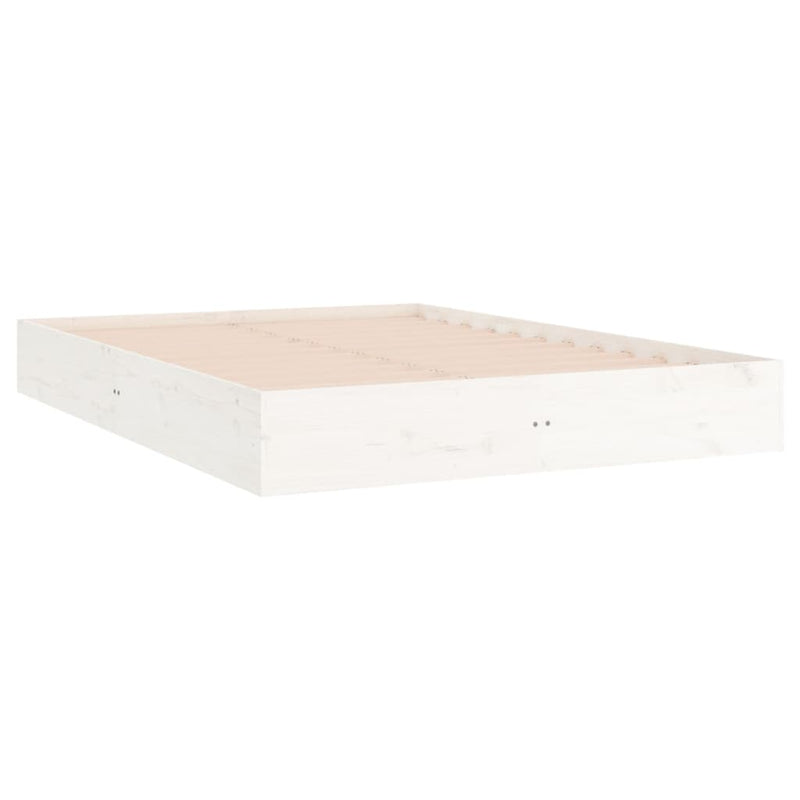 vidaXL Bed Frame without Mattress White Solid Wood 150x200 cm