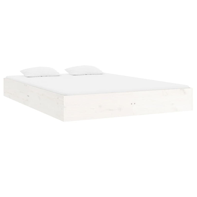 vidaXL Bed Frame without Mattress White Solid Wood 150x200 cm