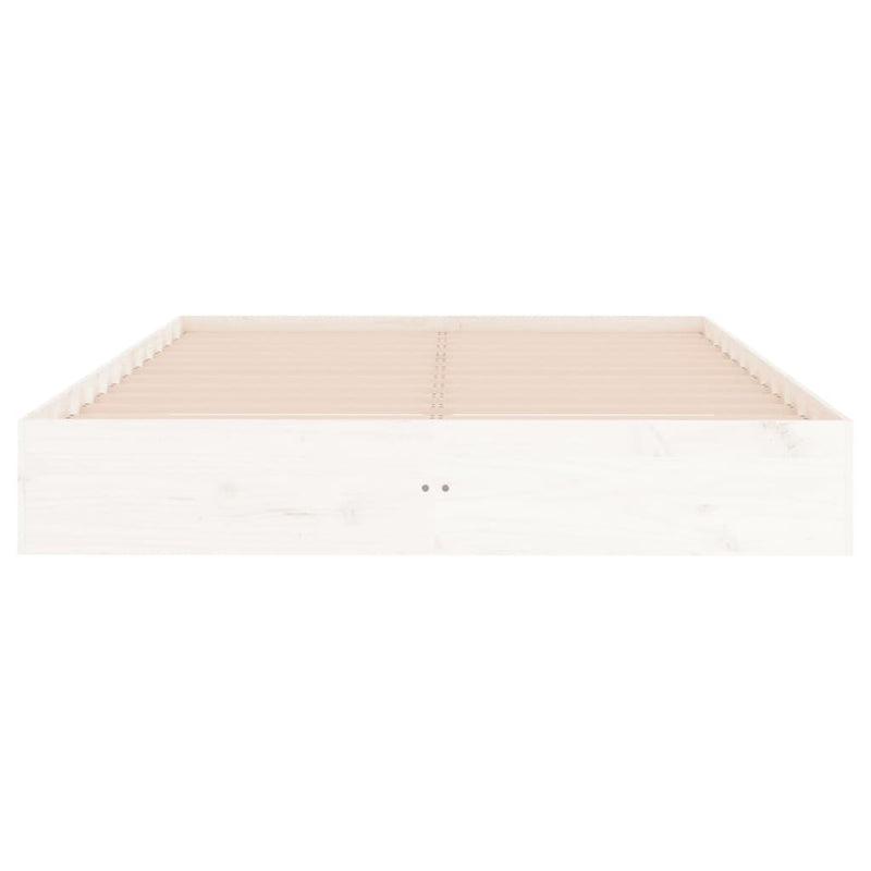vidaXL Bed Frame without Mattress White Solid Wood 150x200 cm