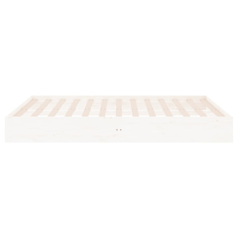vidaXL Bed Frame without Mattress White Solid Wood 150x200 cm