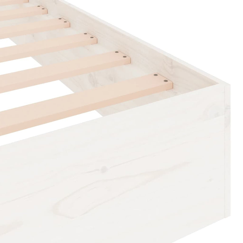 vidaXL Bed Frame without Mattress White Solid Wood 150x200 cm