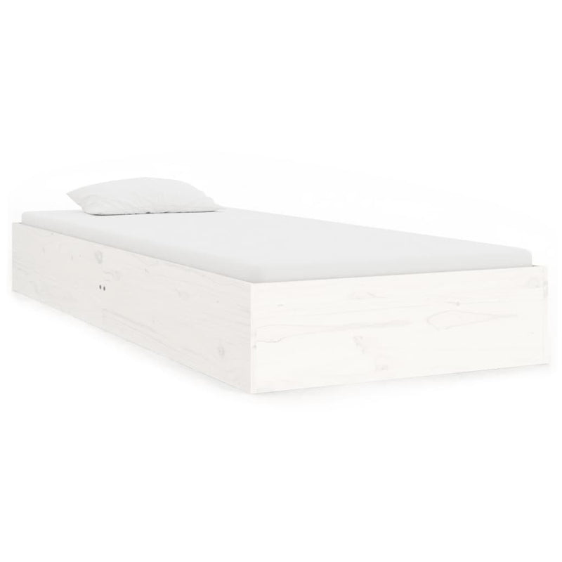 vidaXL Bed Frame without Mattress White Solid Wood 90x190 cm