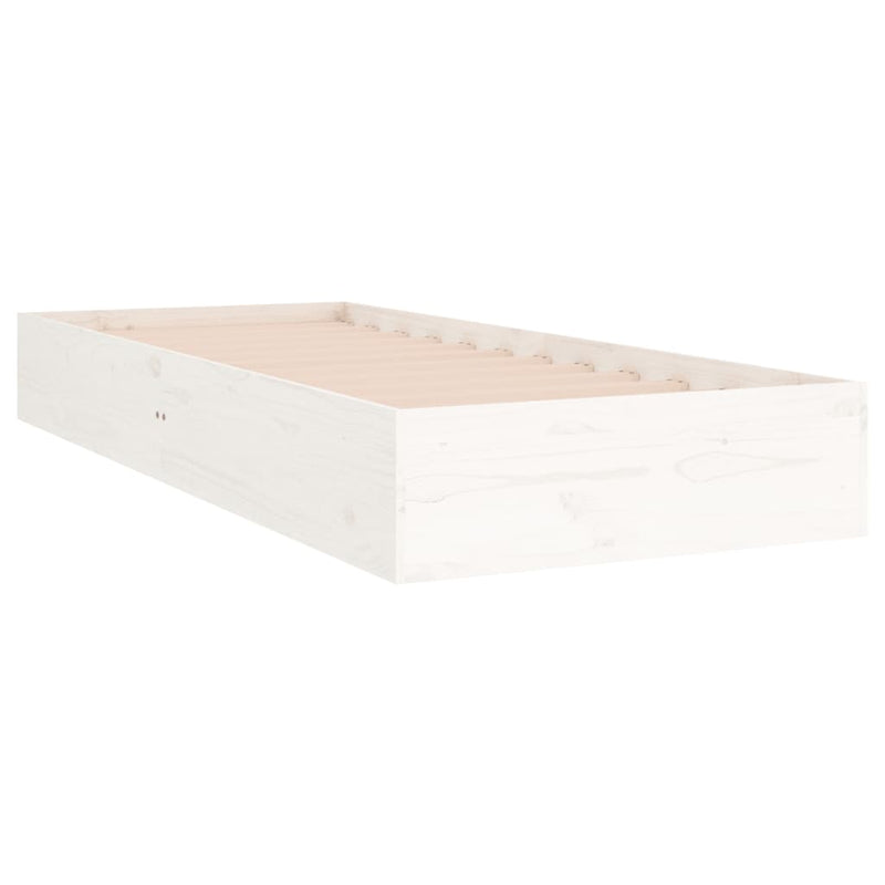 vidaXL Bed Frame without Mattress White Solid Wood 90x190 cm
