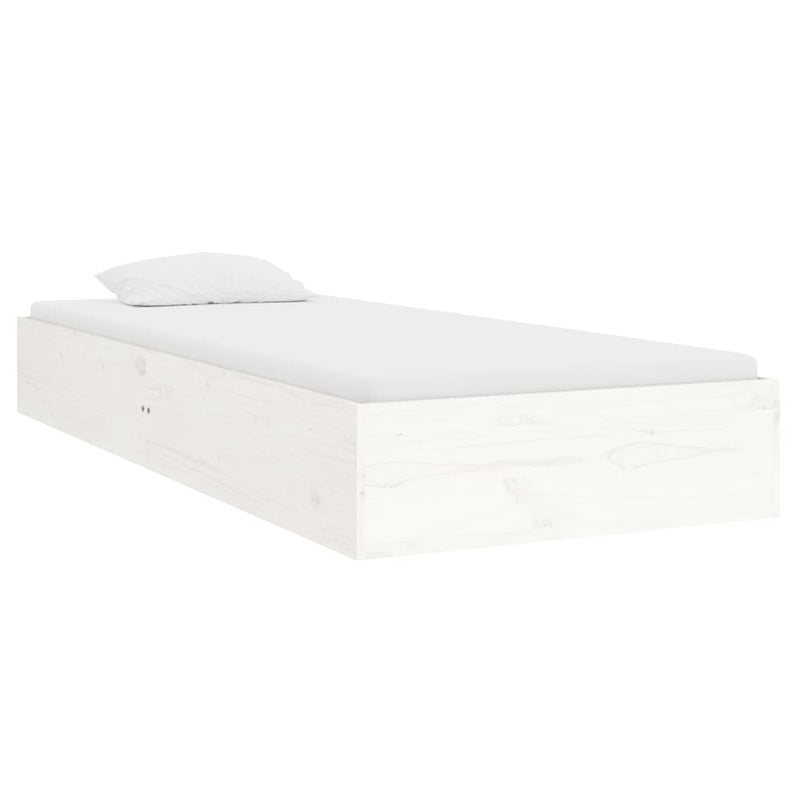 vidaXL Bed Frame without Mattress White Solid Wood 90x190 cm