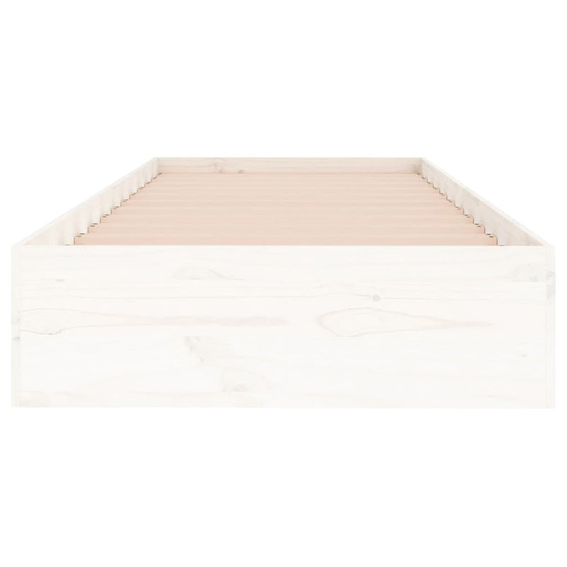 vidaXL Bed Frame without Mattress White Solid Wood 90x190 cm