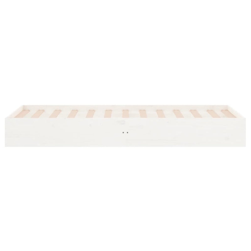 vidaXL Bed Frame without Mattress White Solid Wood 90x190 cm