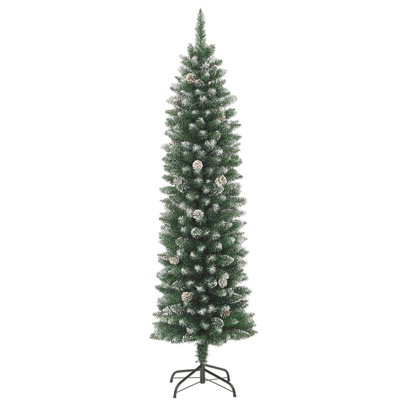 vidaXL Artificial Slim Christmas Tree with Stand 240 cm PVC