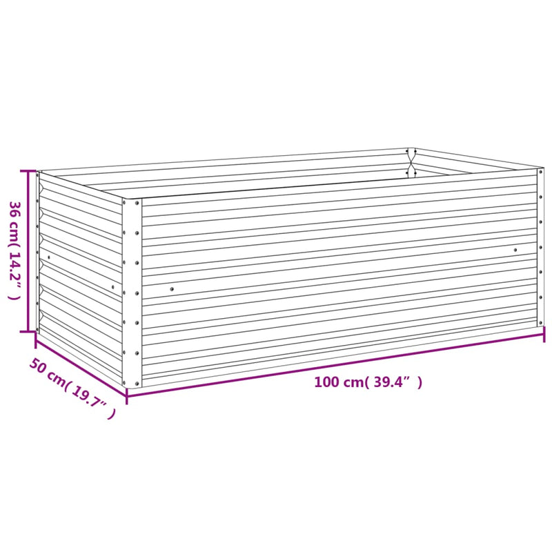 vidaXL Garden Raised Bed 100x50x36 cm Corten Steel