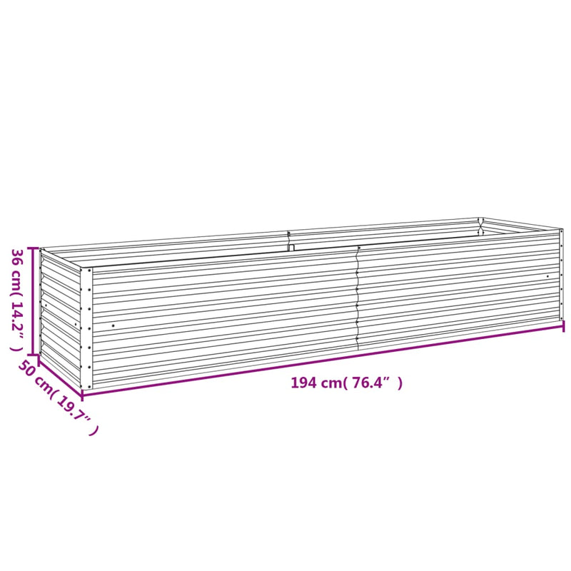 vidaXL Garden Raised Bed 194x50x36 cm Corten Steel