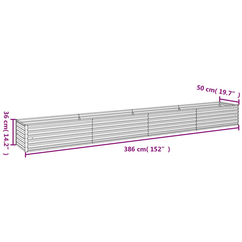 vidaXL Garden Raised Bed 386x50x36 cm Corten Steel
