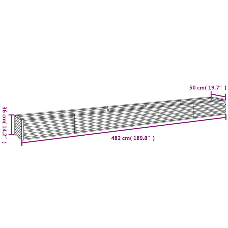 vidaXL Garden Raised Bed 482x50x36 cm Corten Steel