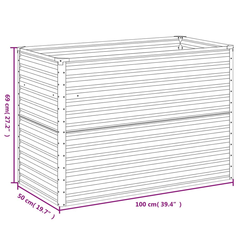 vidaXL Garden Raised Bed 100x50x69 cm Corten Steel