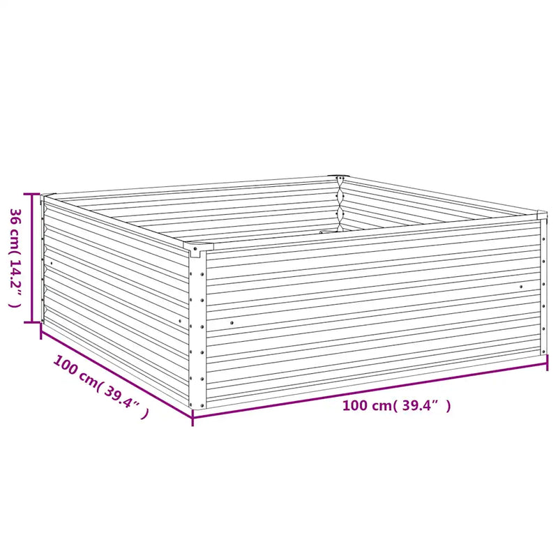 Garden Raised Bed 100x100x36 cm Corten Steel