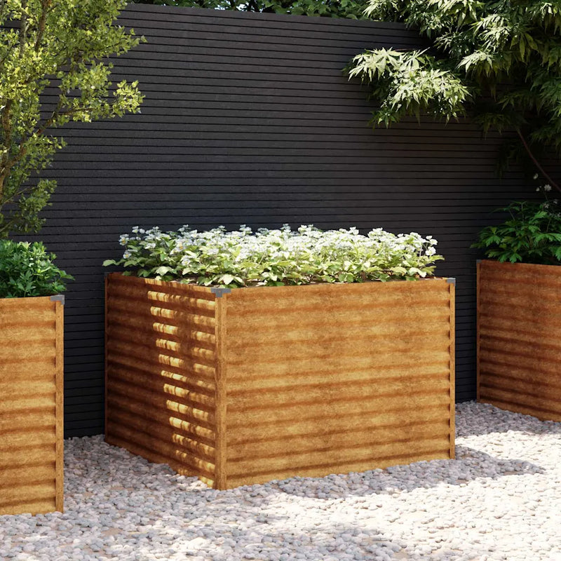 Garden Raised Bed 100 x 100 x 69 cm Galvanised Steel