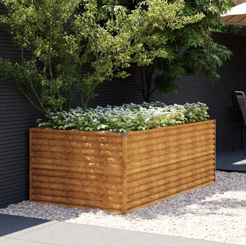 Garden Raised Bed 196 x 100 x 69 cm Galvanised Steel