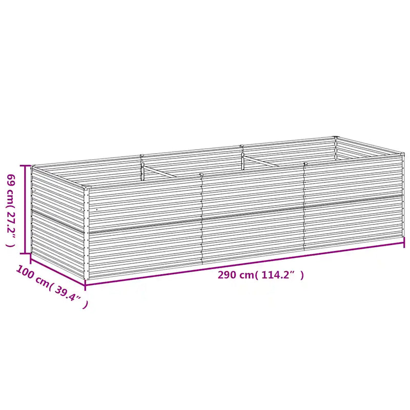 Garden Raised Bed 290x100x69 cm Corten Steel