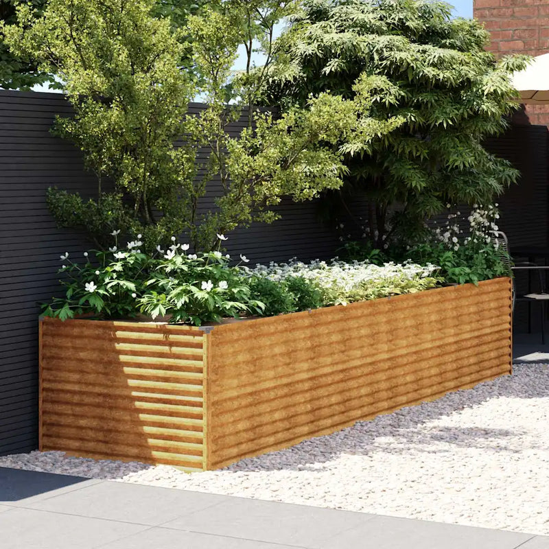Garden Raised Bed 386 x 100 x 69 cm Galvanised Steel