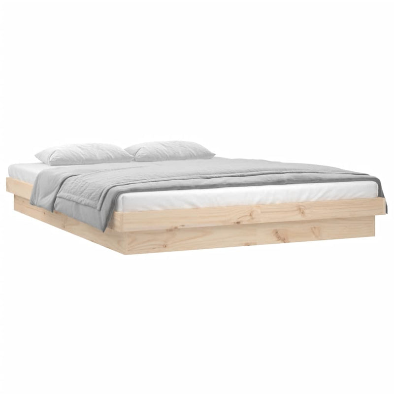 vidaXL LED Bed Frame without Mattress 150x200 cm Solid Wood