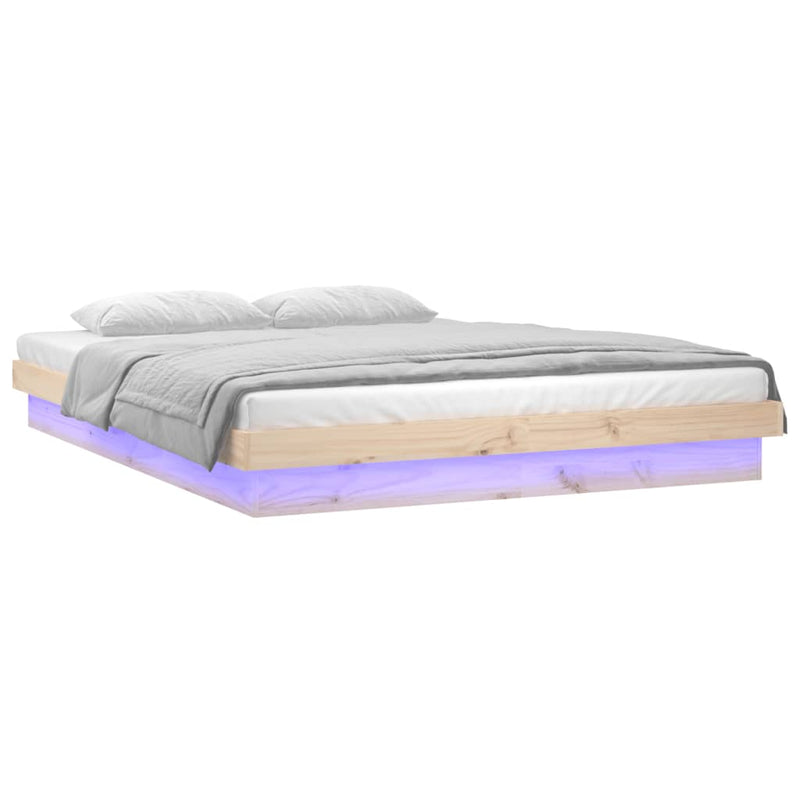 vidaXL LED Bed Frame without Mattress 150x200 cm Solid Wood
