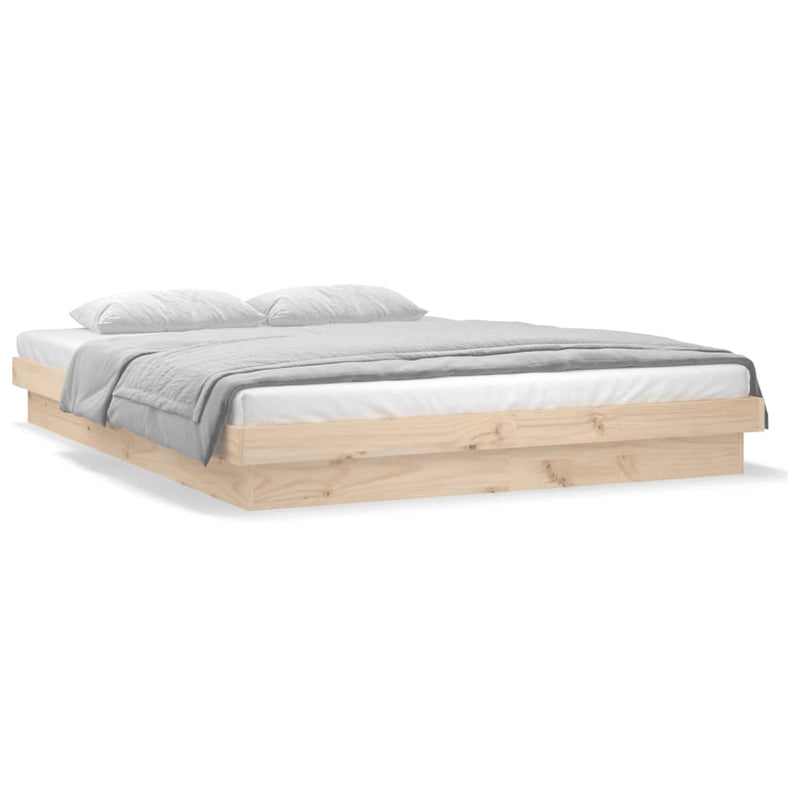 vidaXL LED Bed Frame without Mattress 150x200 cm Solid Wood