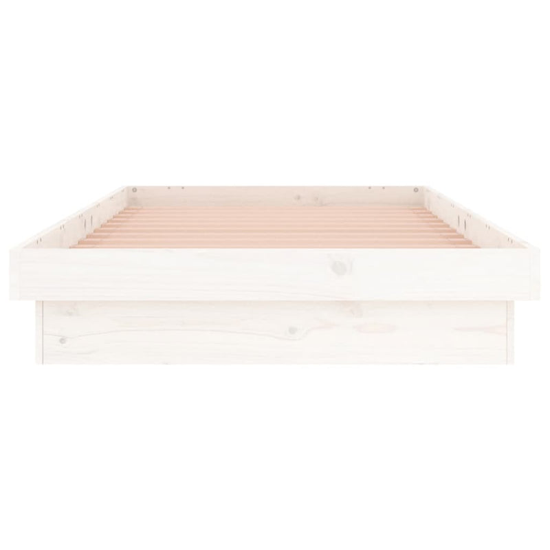 vidaXL LED Bed Frame without Mattress White 90x190 cm Solid Wood
