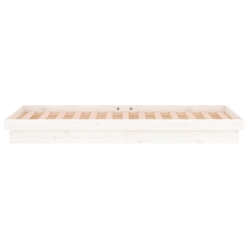 vidaXL LED Bed Frame without Mattress White 90x190 cm Solid Wood