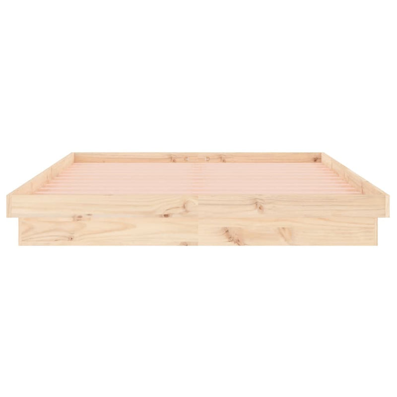 vidaXL LED Bed Frame without Mattress 135x190 cm Solid Wood