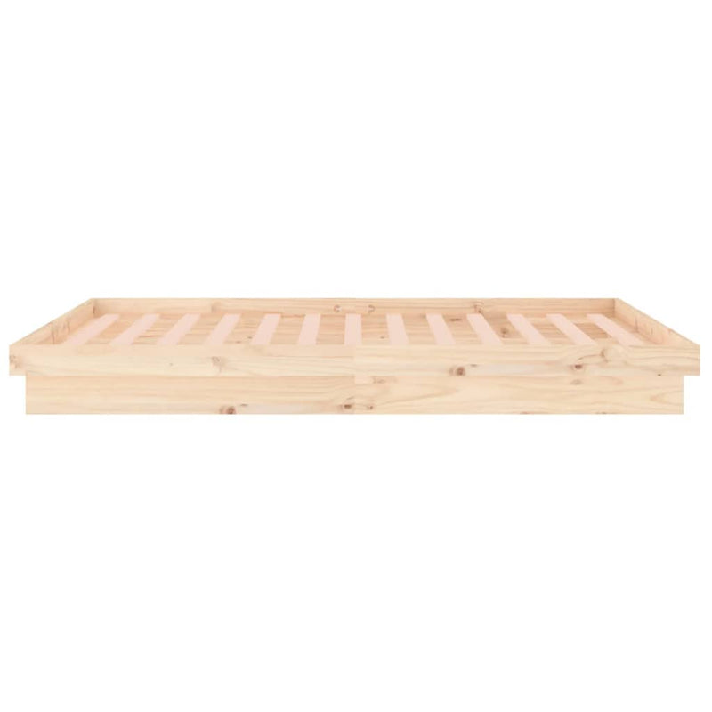 vidaXL LED Bed Frame without Mattress 135x190 cm Solid Wood